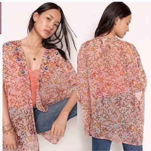 Anthropologie Andersen & Lauth Bella Shimmer Kimono Pink One size.